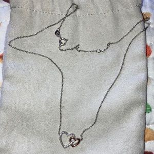 Zales double heart necklace